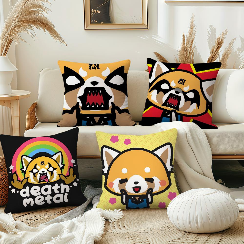 Funny Cartoon Cute Art A-Aggretsuko Sro Comfort Soft Hogar Pillowcase For Sofa Living Room Bed Home Decor Protective Covers