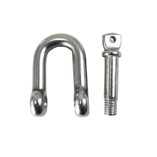 HFS(R) Stainless Steel Shackles, 10-Piece Set, 160kg Load Capacity, D-Shaped Shackles, 5mm Hook (M5, 10 Pieces)