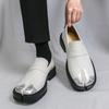 Męskie Mokasyny Skórzane z Dzielonym Palcem - Retro Casualowe i Formalne Buty Dużych Rozmiarów