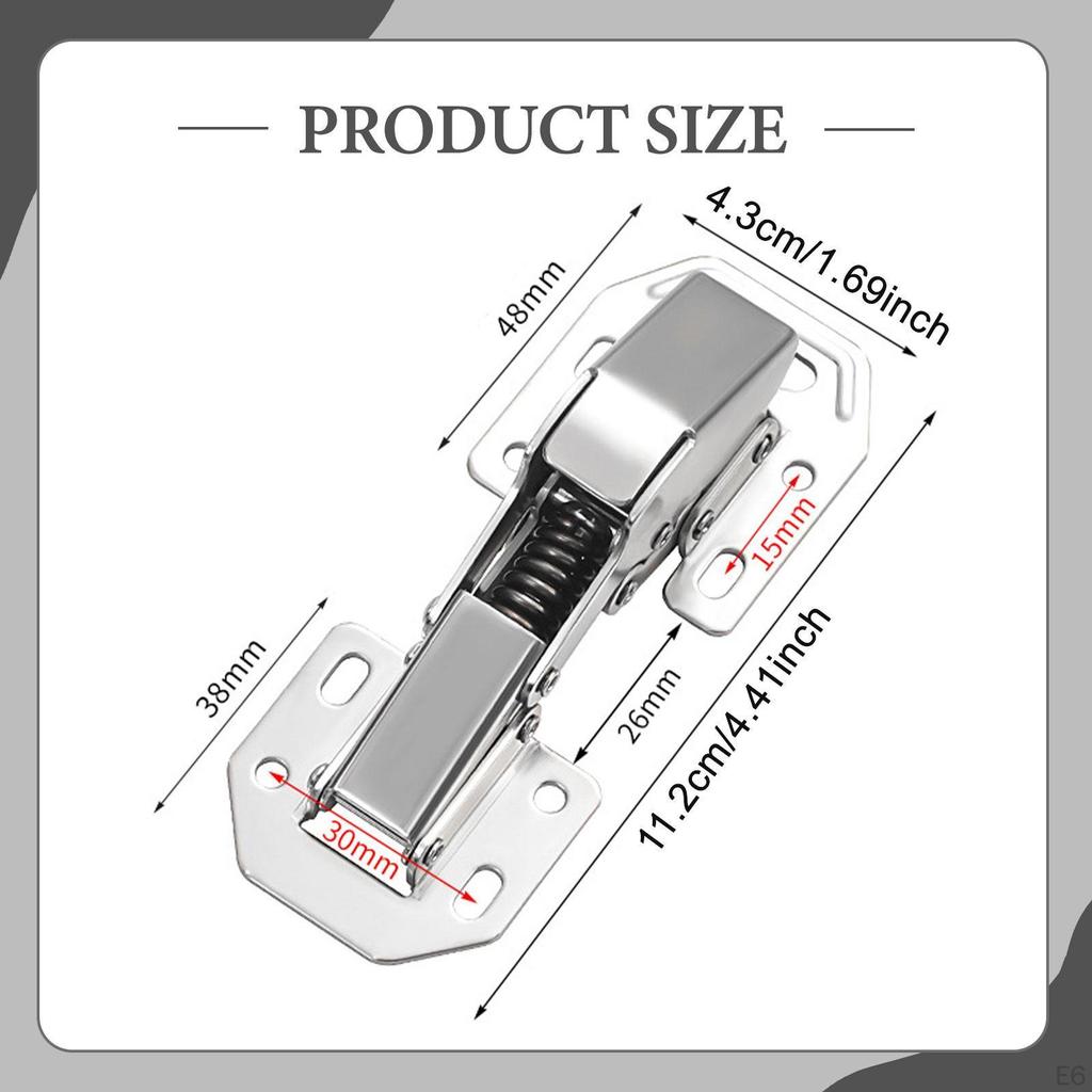 2 Pieces Cabinet Hinges Close Hinge Accessories Frameless Versatile Simple Assembly