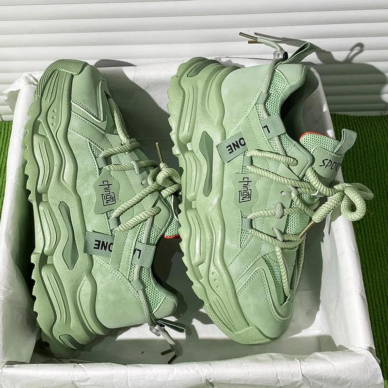 Campus Sports Style High-Top Thick Soled Men Casual Sneakers Fashion Luxury Chunky Outdoor Male Running Shoes Men