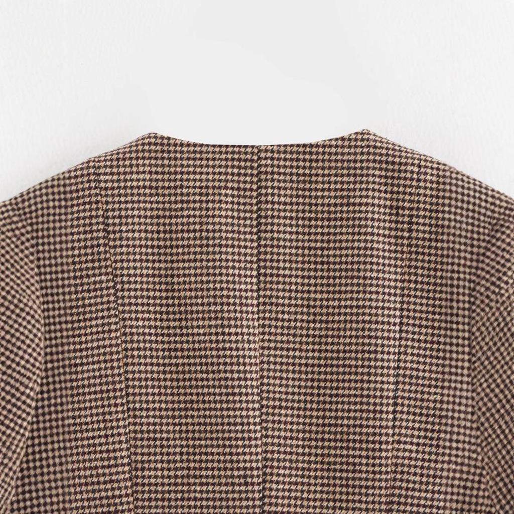 2025 Spring Women's European & American Style Sleeveless Houndstooth Slimming Vest