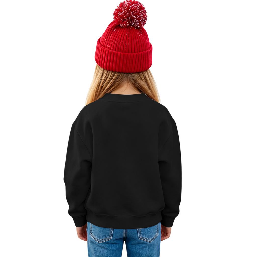 Kids' casual long-sleeved sweatshirt with Halloween print, suitable for holiday parties and everyday wear.