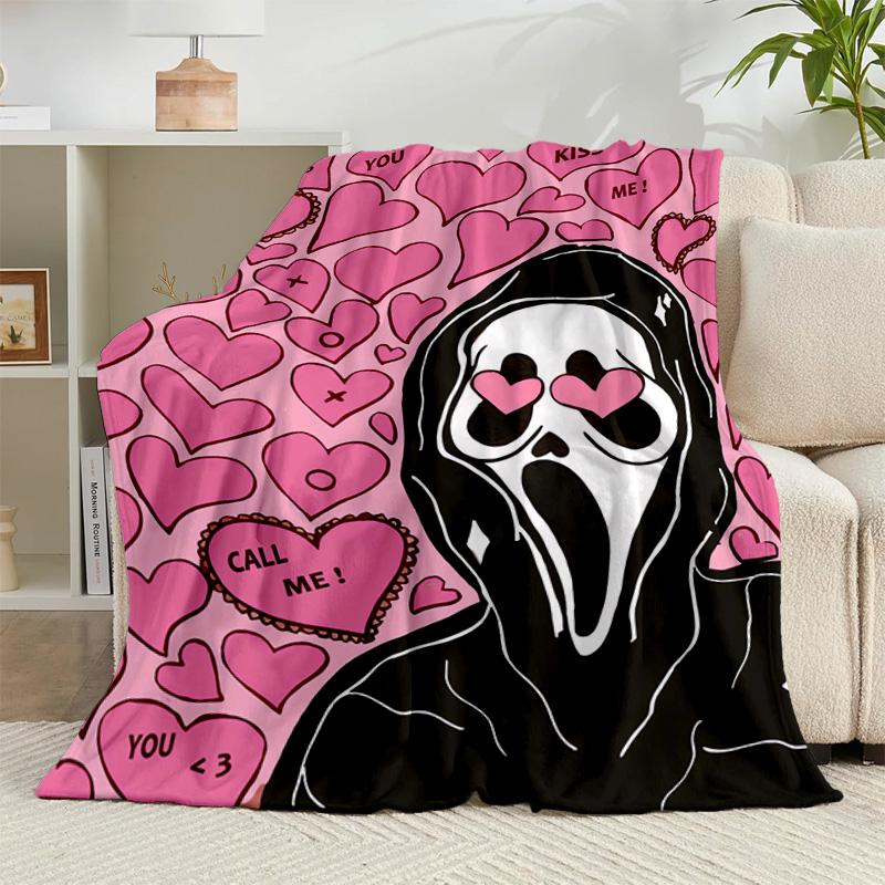 1PC Horror Movie Characters Flannel Blanket Gift, Suitable for Both Men And Women, Soft Ideal for Beds And Sofa, Birthday Or Christmas Gift