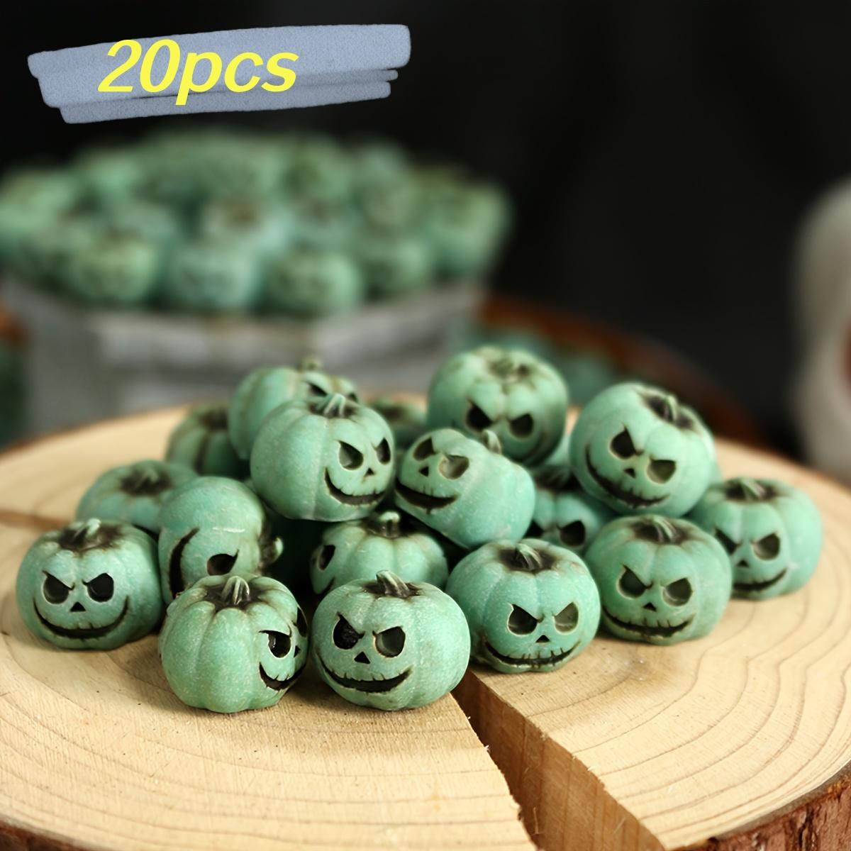 

30 Halloween Pumpkin Decorations - Weird Smile Jack-O - Lanterns with Weird Grinding, Realistic Resin Statues for Indoor/Outdoo