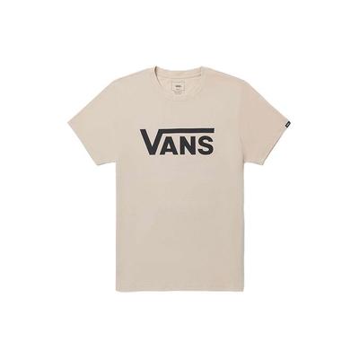 Vans Logo Print Sports Crewneck T-Shirt Unisex Tops Oatmeal VN0A4MM62N1