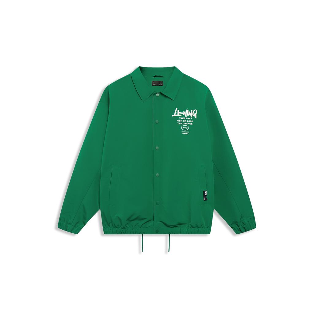 Li-Ning Logo Coach Jacket 'Green White' Men's AJDT499-2