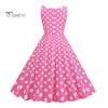 Vrouwenjurk Retro A-lijn Grote Swing Strak Hoge Taille Mouwloos Vierkante Hals Stippenprint Achterkant Rits Contrasterende Kleur 50s 60s Feest Bruiloft Prom Baljurk