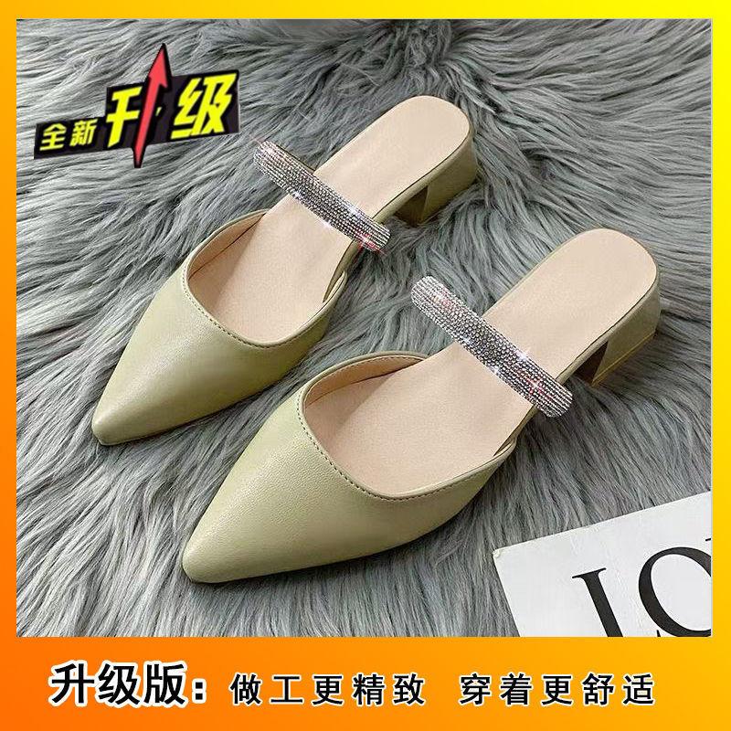 

Элегантные темпераментные туфли со стразами на высоком каблуке с острым носком для женщин 2025 года, новая верхняя одежда, полупрозрачная универсальная женская обувь высокого класса 40