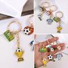 Football Themed Keychains for Backpack, Mini Sports Charms, Multi-Color Designs, Fan Gifts, Party Favors, Sports Awards (5 Pack)
