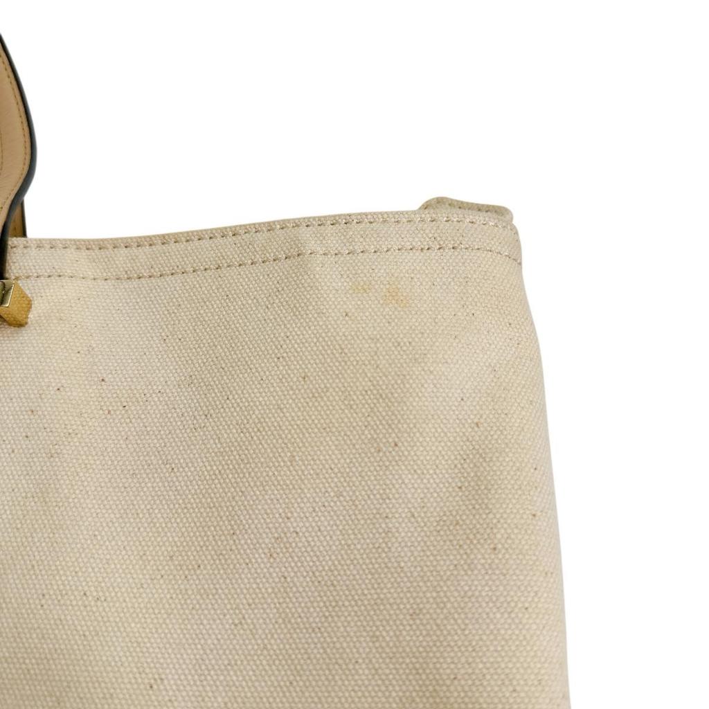Kate Spade Big logo Handbag canvas beige Women PXRU6572 108 Used