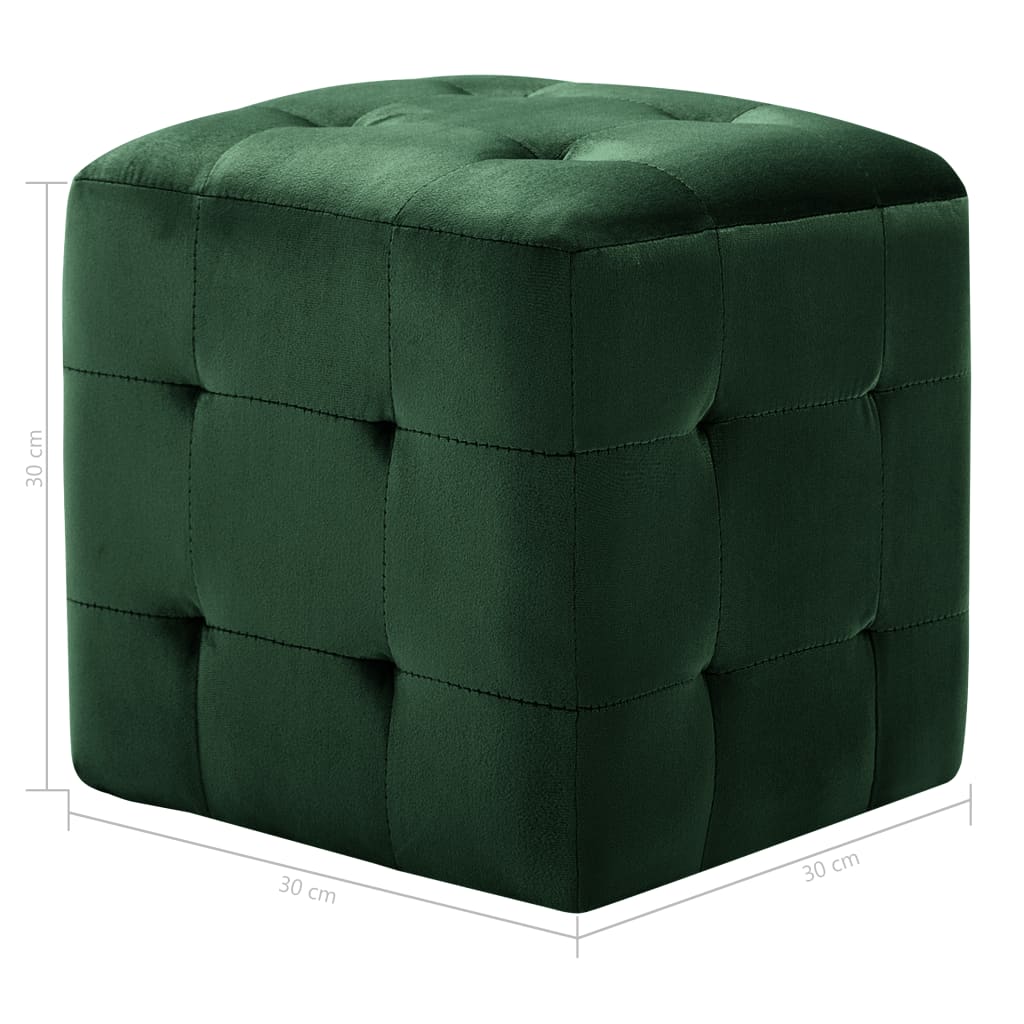 Nightstands 2 Pcs Green 30 X 30 X 30 Cm Velvet Fabric