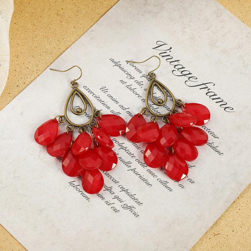 Vintage Long Fringed Earrings Femininity Earrings Niche Bohemian Vacation Earrings