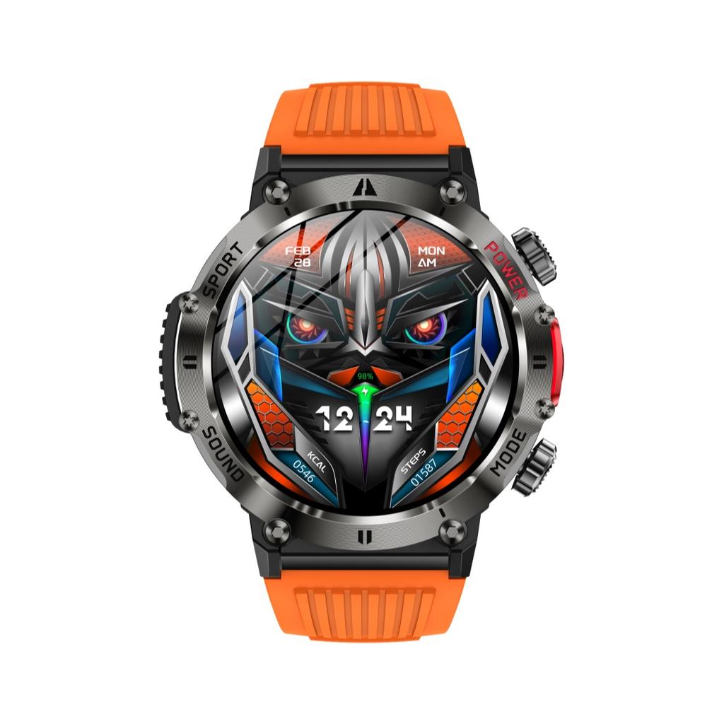 Rainbuvvy HT32 Bluetooth Smartwatch 1,43 Zoll IPS 360x360 Voll-Touchscreen BLE5.0 IP68 Wasserdicht Mehrere Farben Taschenlampe Android Smartwatch