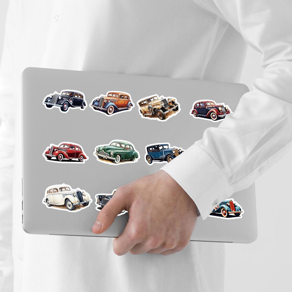 50 Retro Classic Car Doodle Stickers Water Cup Computer Suitcase Skateboard Decoration Stickers Children's Hand Account Stickers
