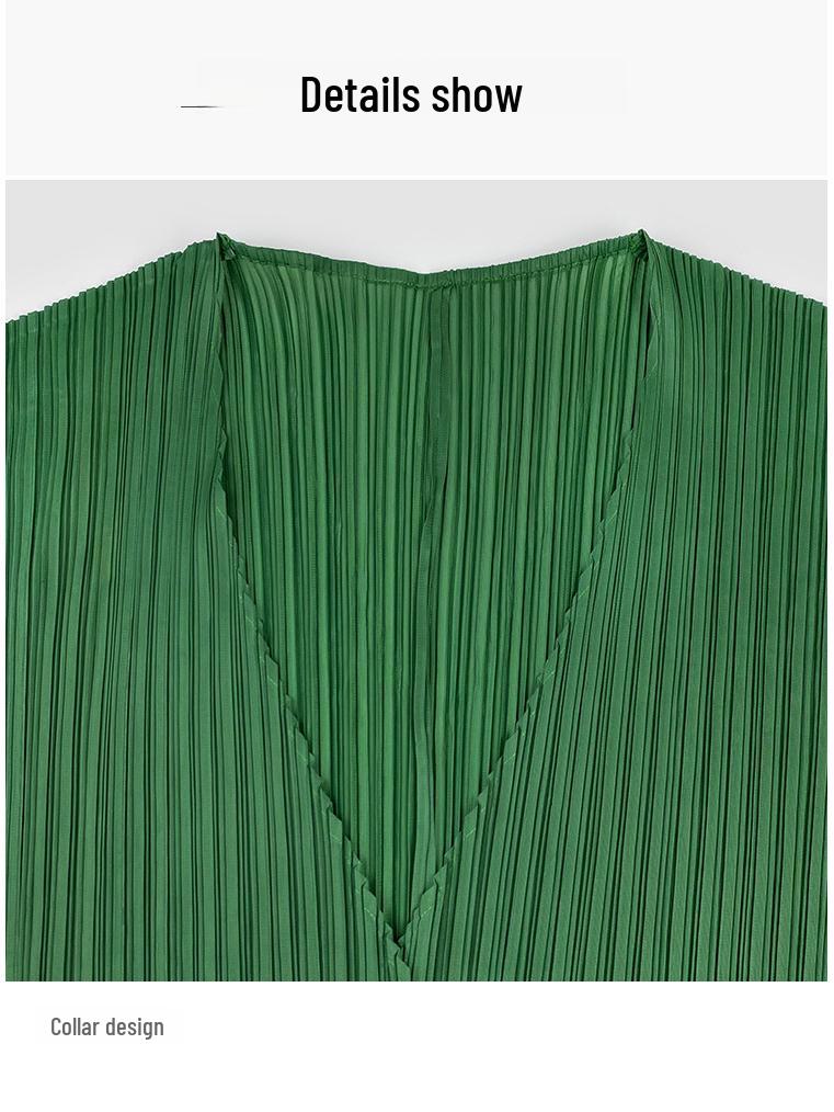 Miyake Spring 2025 Women's Japanese Style Cardigan: Contrast Color, Pleated Long Sleeve, Loose Casual Fit.