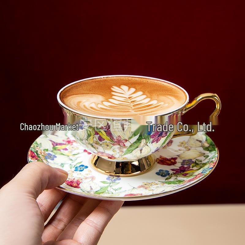 Blue & White Bone China Coffee Cup & Saucer Set - Afternoon Tea Gift, Housewarming or Wedding Present