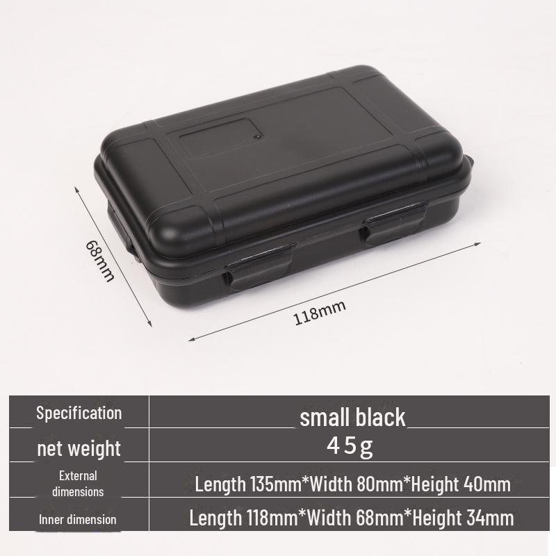 Ящик для выживания на открытом воздухе: Водонепроницаемое, ударопрочное и устойчивое к давлению решение для хранения данных Small чёрный