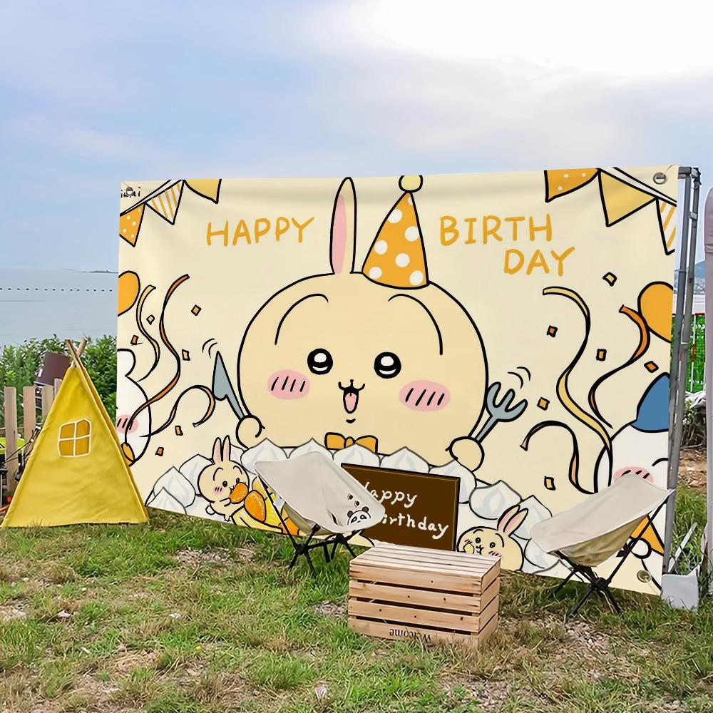 flag Cute Decoration D Outdoor Picnic Party Art Hanging Home Camping Party Banner Best C-Chiikawa sellers