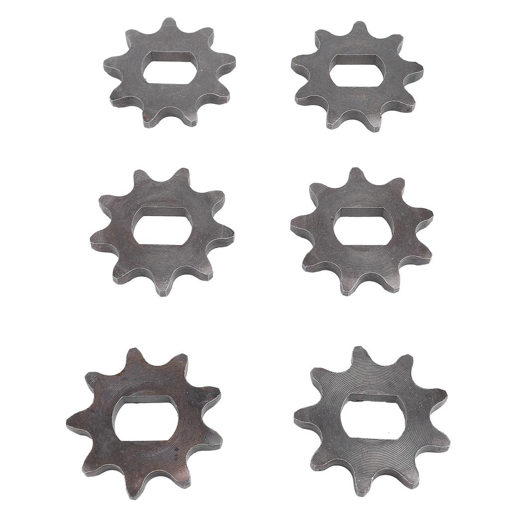 6PCS 420 9T Front Sprockets Steel 12x17mm Inner Diameter Motor Front Sprocket for 420 Chains
