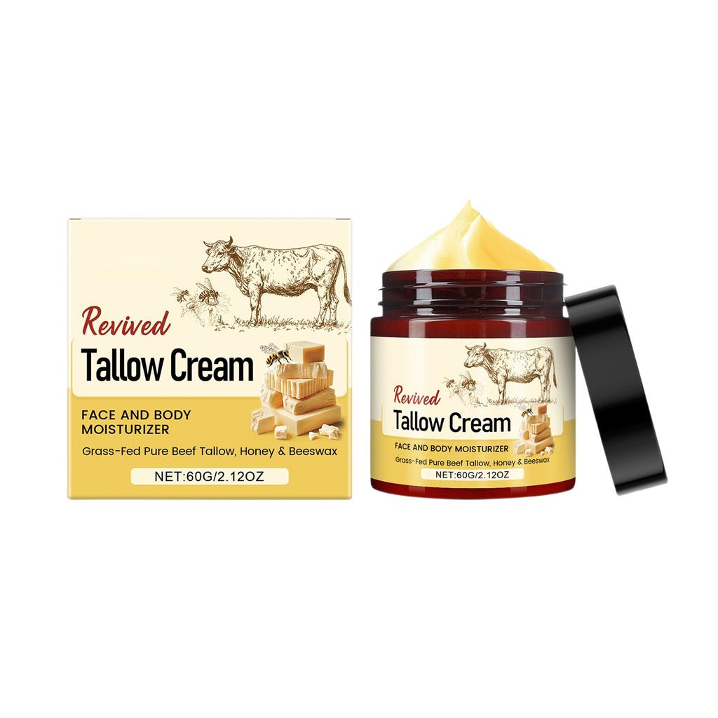 Tallow Honey Balm  Cowfat Face Cream Nourishes And Tender Skin, Repairs And Soothe The Face, Moisturize And Tighten The Skin 60g