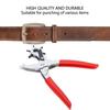 Red Handles Belt Hole Punch Plier Double-Leverage Mechanism Adjustable Rotary Leather Punching Machine