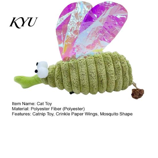 Playful Gifts for Cats Crinkle Mosquito Cat Toy with Catnip, Gall Fruit Chew Indoor Chewing Toys Toy, Soft Plush Insect Stuffed Kittens Exercise