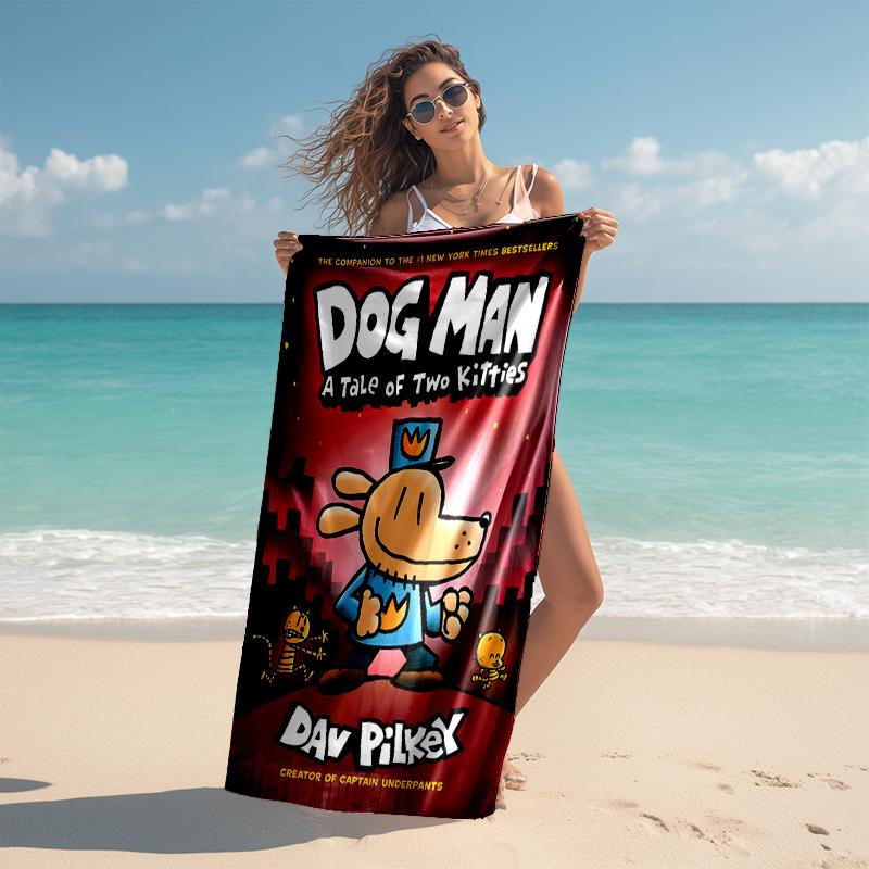 1pc DogMan2 Beach Towel, Comfortable and Thick, and Swimming/Bath/Picnic/Camping Towel, Suitable for Seaside Beaches