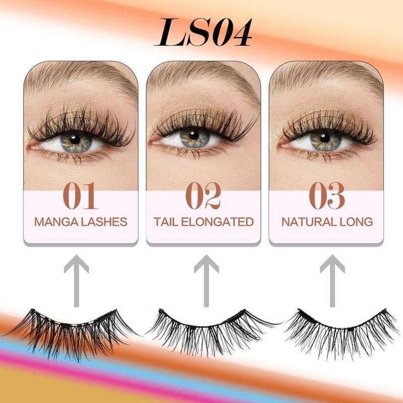 Lashie - geschwungen, magnetisch, klebefrei, Multipack, künstliche Wimpern