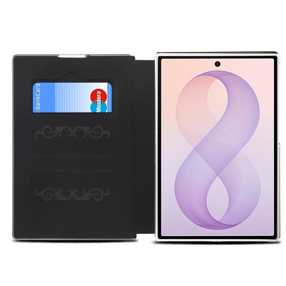Luxury Genuine Premium Cow Leather Magnetic Wallet Case for Samsung Galaxy Z Fold 8 Wide Fold 8 Ultra Cover Plating Bumper Funda