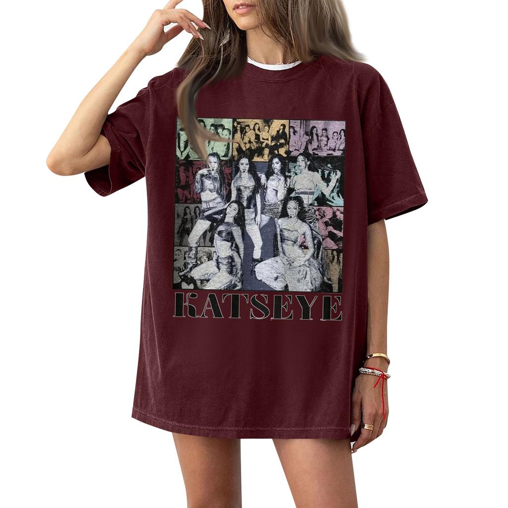 Dam T-shirt med tryck och rund hals och korta ärmar