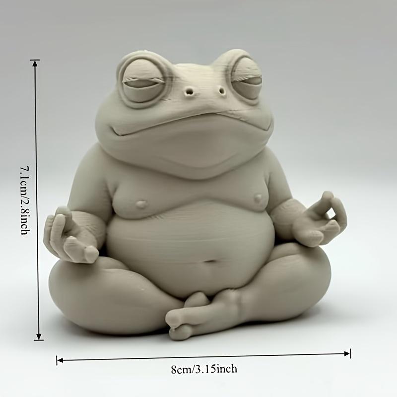 1pc A chubby Zen frog, a meditation frog, a 1D printed decorative item, suitable for home and office,a very good gift home decor