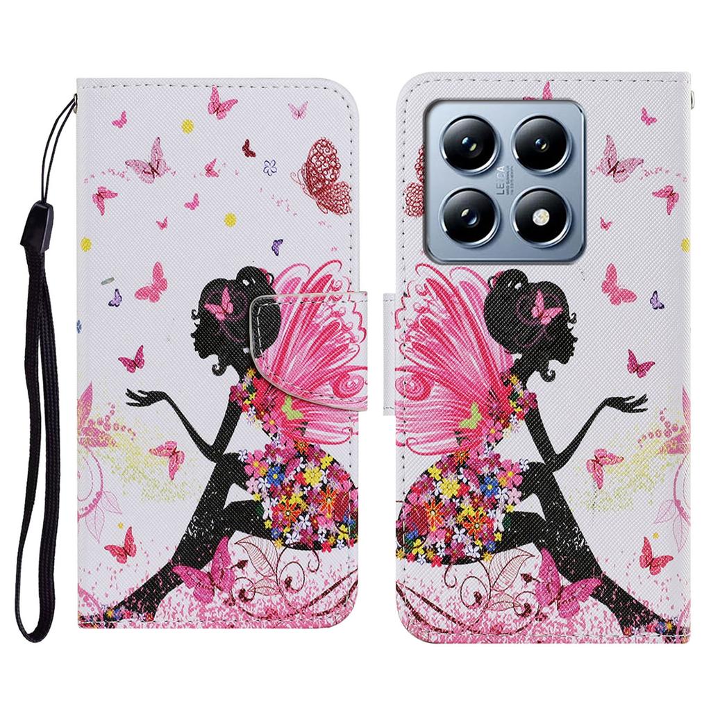 For Xiaomi 14T Case Pattern Printing Protective Leather Folio Phone Cover -  Chrysanthemum