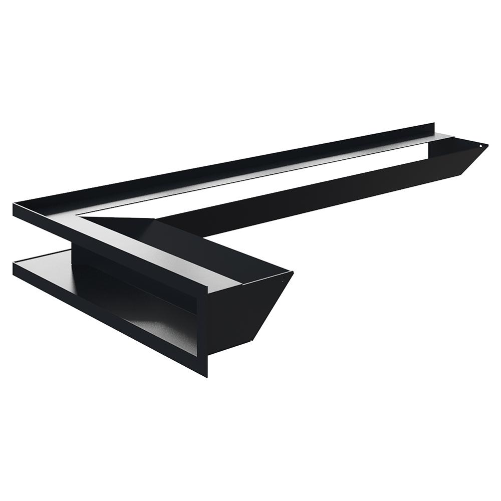 Fireplace Grille KRATKI LUFT Graphite 9x80x40 Right Ventilation Set of 2 Pcs