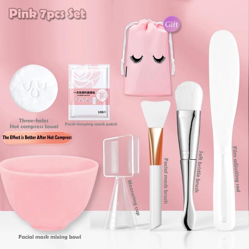 Silicone Face Mask Mixing Bowl Set Mixing Stick Spa Tool Beauty Salon Bowl Spoon Mask Mud Film Brush Silicone Facial Skincare
