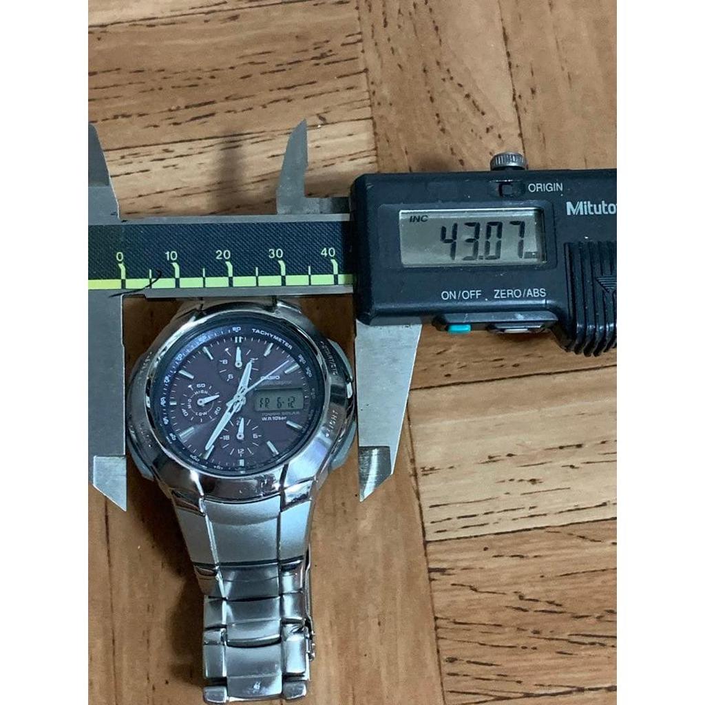 Used CASIO WVA-500 Radio Controlled Solar Analog-Digital Watch Men's Chronograph