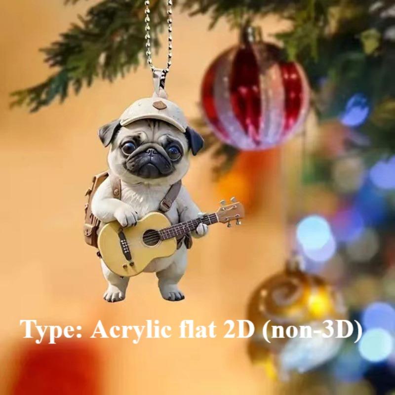 Nou acrilic plat 2D chitară câine mașină pandantiv pandantiv pandantiv rucsac breloc telefon mobil pandantiv pandantiv