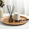 Round Solid Wood Dining Plate, Water Chestnut Wood Tray, Dessert Cake Cup, Circular Coffee, Exquisite Breakfast Tray Tableware