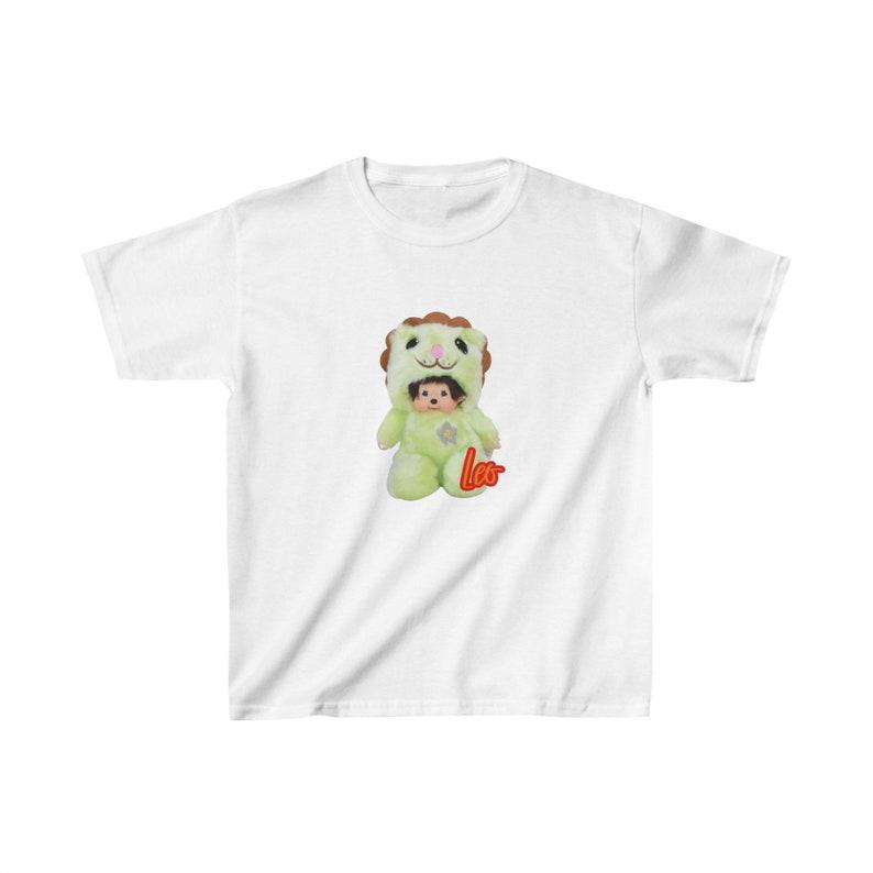 Leo Monchhichi Zodiac Baby Tee | Y2K Baby Tee, 90s Baby Tee, Zodiac Graphic Shirt Crop, Coquette, Vintage Design 130