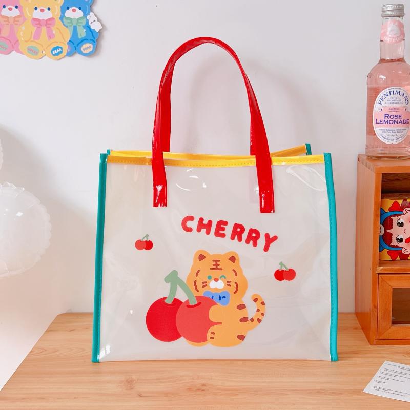 Ins Summer Girls Jelly Bag Cartoon Bear Transparent Shoulder Bag Waterproof Beach Bag Student Travel Handbag