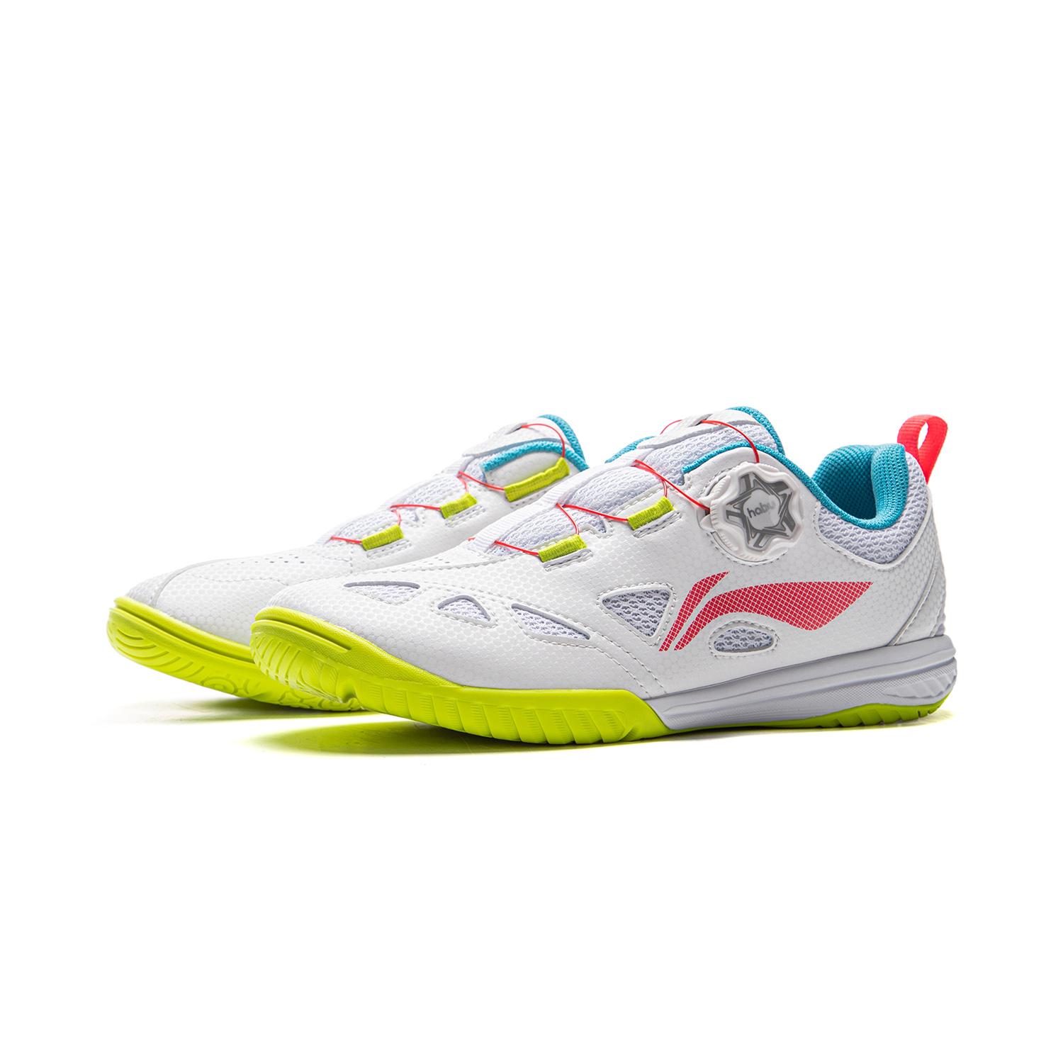 

New LiNing Table Tennis Series Low Top Kids Training Shoes White/Fluorescent Flame Red Kids APTU017-4 35