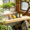 4PCS Bird Ornaments, Resin Waterproof Sunproof Bird Figurines, Simulation Texture Sculpture for Balcony Flower Pots Courtyard