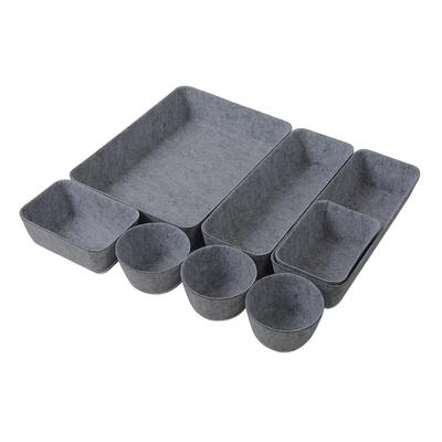 AllBright Drawer Drawer Storage Desk Small Item Set of 8 Organizer, Divider, Organizer, Tray, Cute, (Dark Gray)