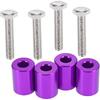 4 Pcs Car Engine Motor Hood Vent Spacer Riser Hood Vent Spacer Riser Kit Aluminum Alloy 8mm Purple