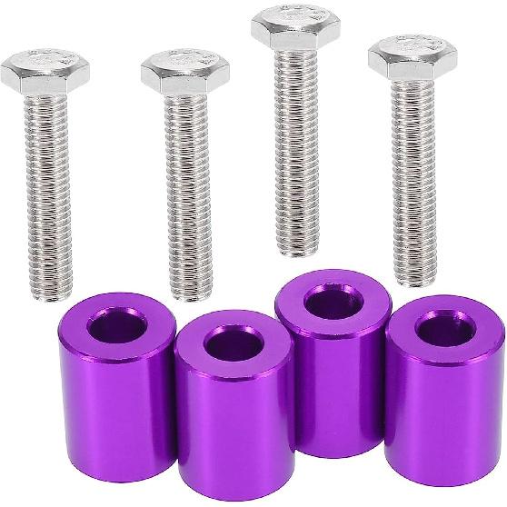 4 Pcs Car Engine Motor Hood Vent Spacer Riser Hood Vent Spacer Riser Kit Aluminum Alloy 8mm Purple