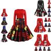 Elegant Women Long Sleeve Christmas Costume Dress In Vintage Santa Style