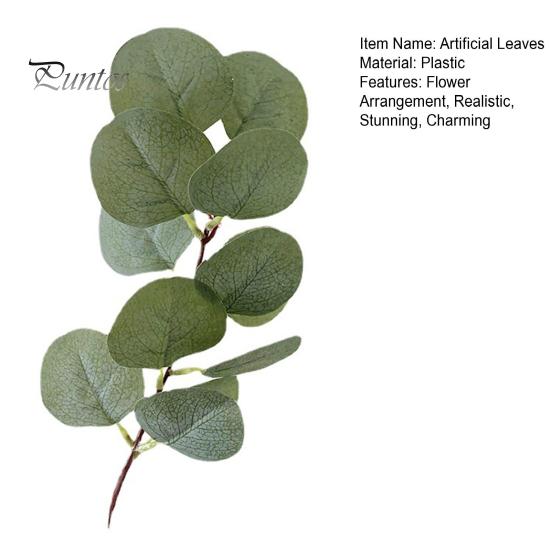 Fake Leaves for Flower Arrangements Artificial Eucalyptus Stems Real Touch Faux Greenery Branches Realistic Branch Vase Wedding Bouquet Arrangement