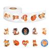 500 Stickers/roll Fox Animal Roll Hand Tent Tape Refrigerator Skateboard Cabinet Cup Mobile Phone Hand Tent Tape