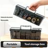 Clear Plastic Tool Box With Handle And Multiple Dividers Clear Parts Organizers For Industrial Parts And DIY Projects