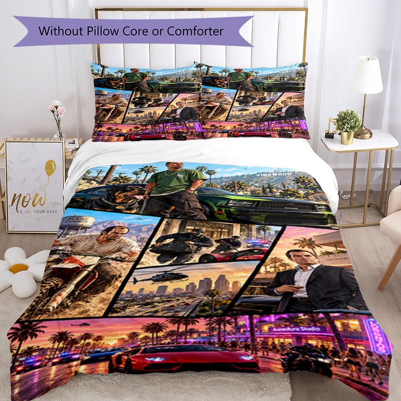 Grand Theft Auto Bedding Set Suitable For Living Room Soft Fabric Christmas Gift